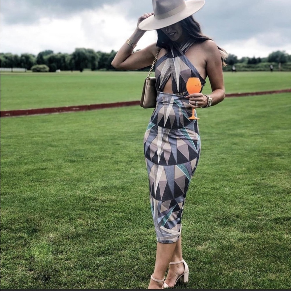 Mara Hoffman Blue Abstract MIDI Dress
